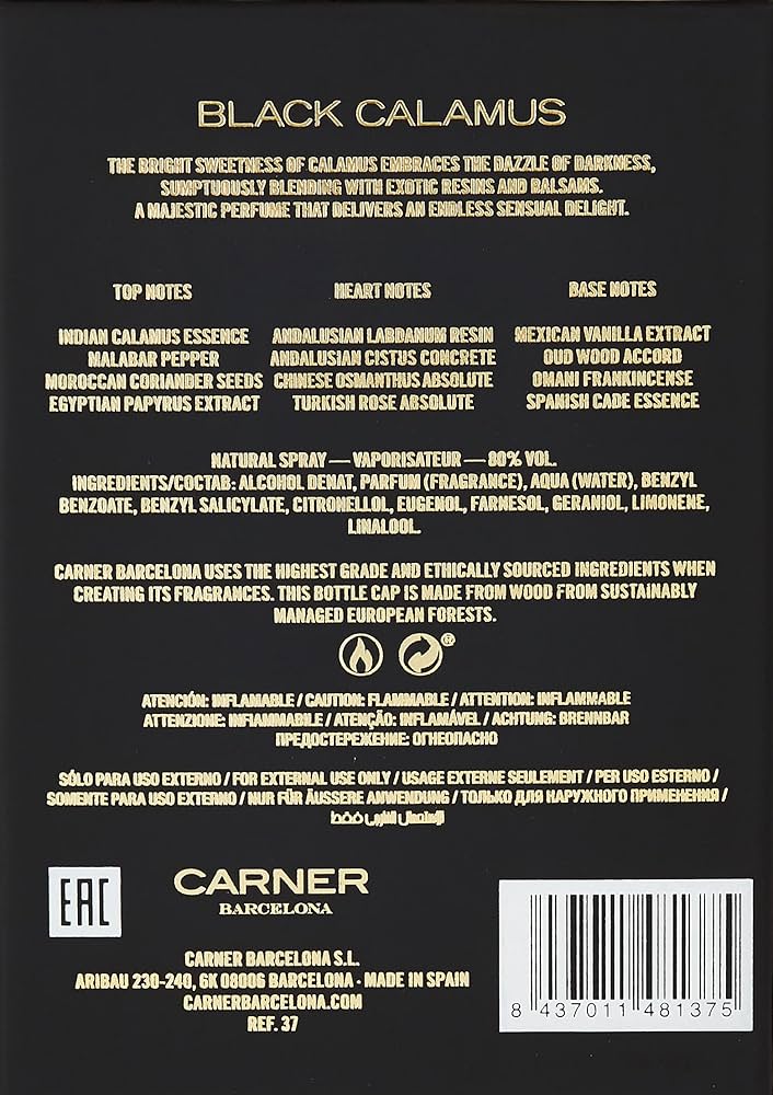 Amazon.com: Black Calamus by Carner Barcelona Eau De Parfum